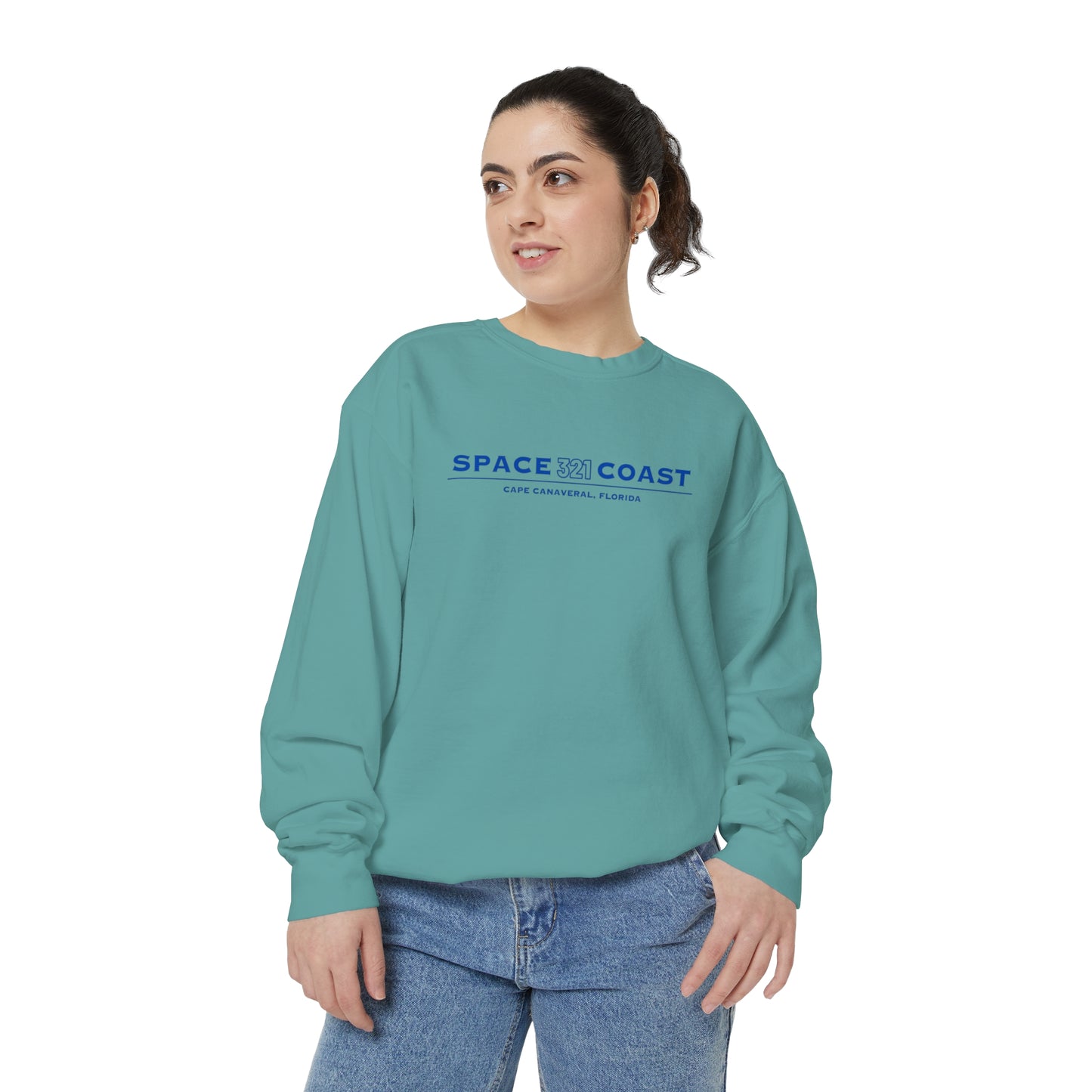 Space Coast 321 Unisex Garment-Dyed Sweatshirt Navy