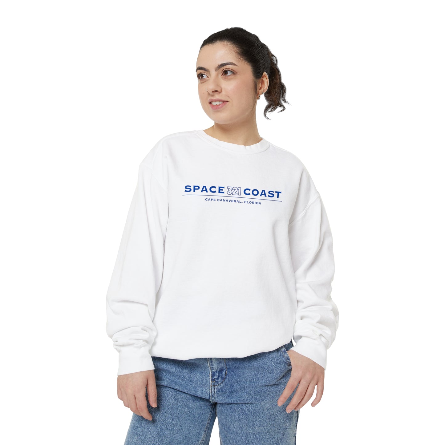 Space Coast 321 Unisex Garment-Dyed Sweatshirt Navy