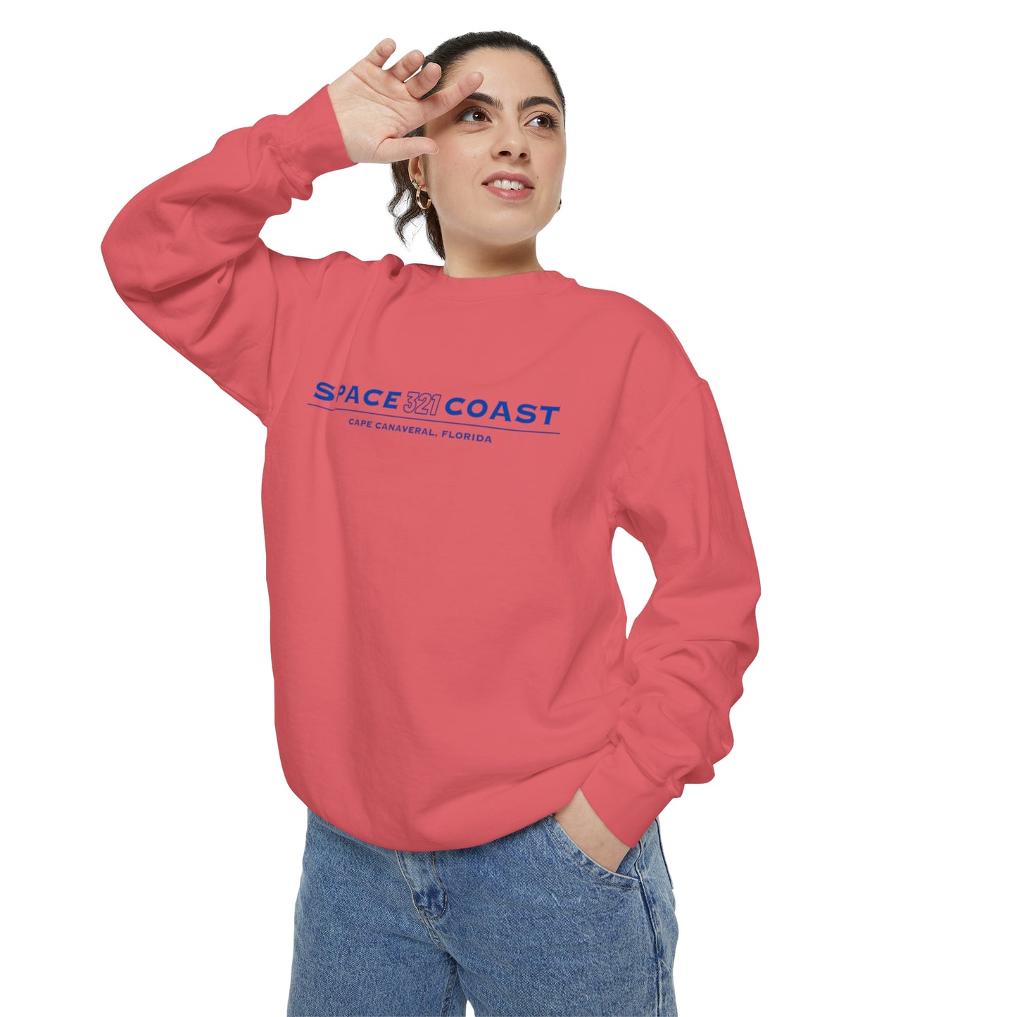 Space Coast 321 Unisex Garment-Dyed Sweatshirt Navy