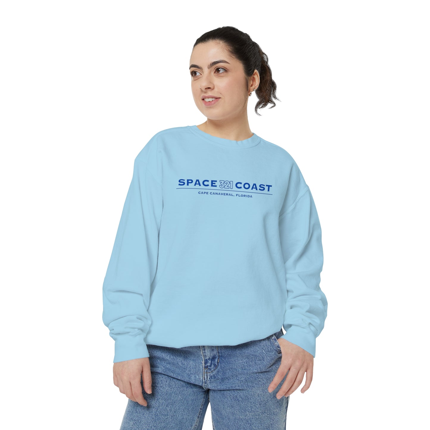 Space Coast 321 Unisex Garment-Dyed Sweatshirt Navy