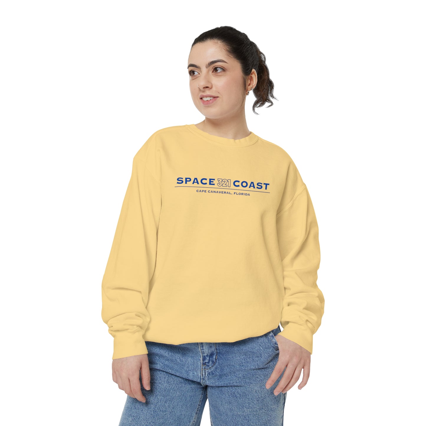 Space Coast 321 Unisex Garment-Dyed Sweatshirt Navy