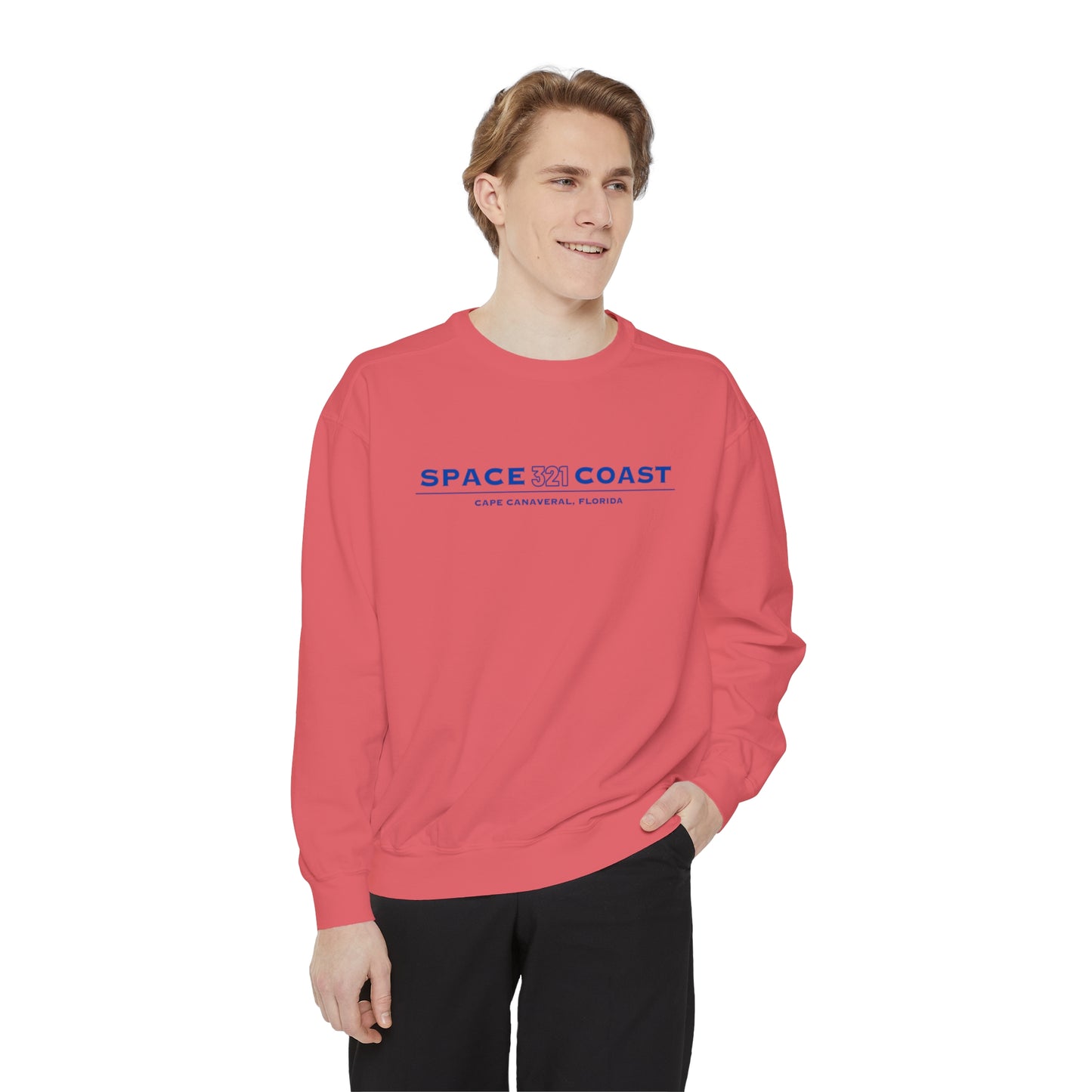 Space Coast 321 Unisex Garment-Dyed Sweatshirt Navy