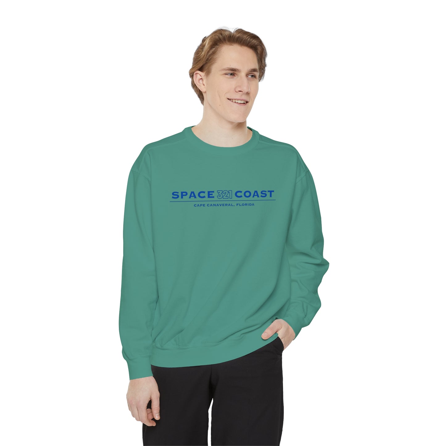 Space Coast 321 Unisex Garment-Dyed Sweatshirt Navy