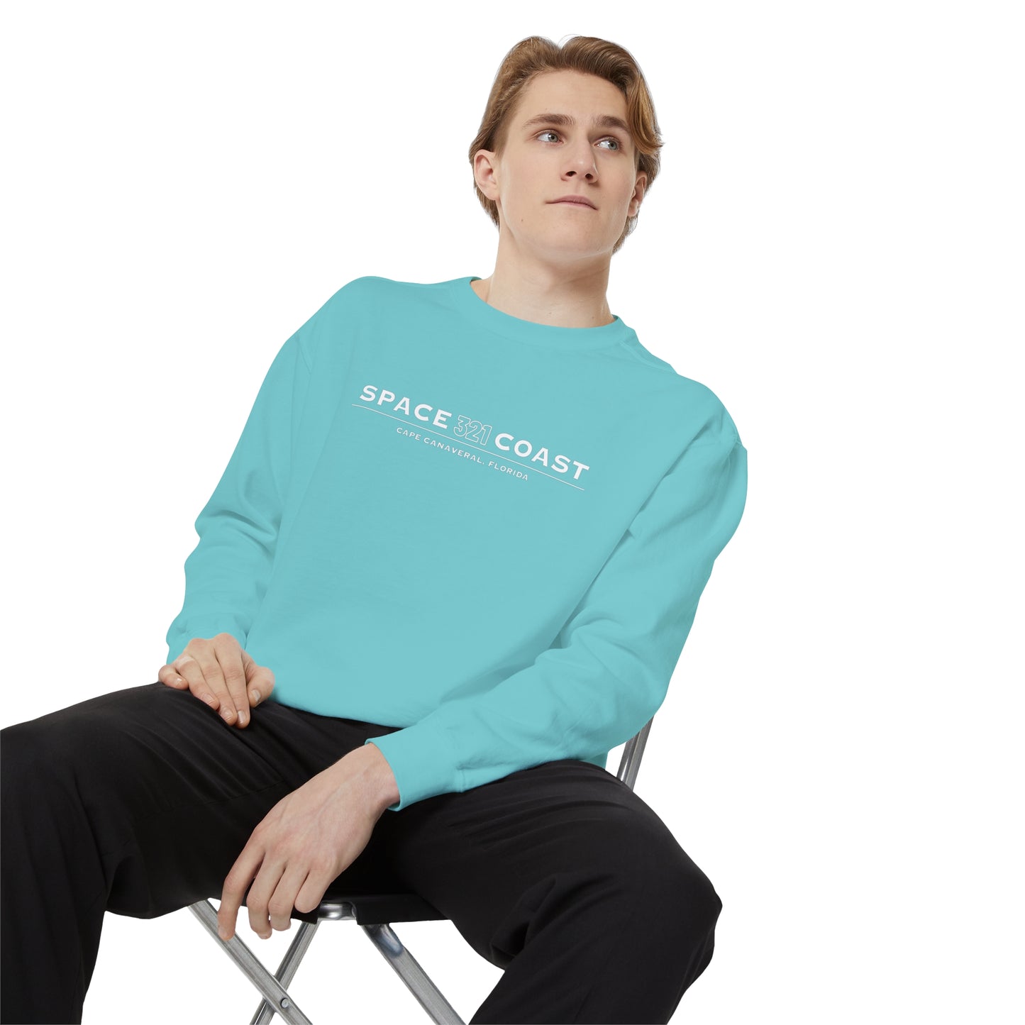 Space Coast 321 Unisex Garment-Dyed Sweatshirt