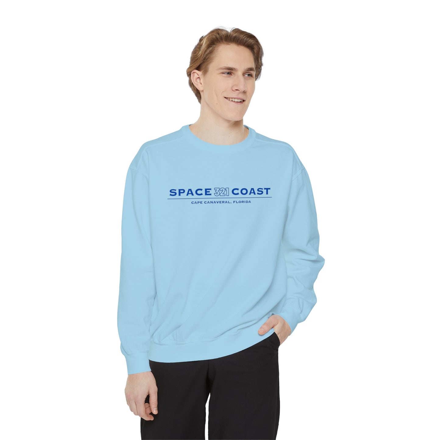 Space Coast 321 Unisex Garment-Dyed Sweatshirt Navy