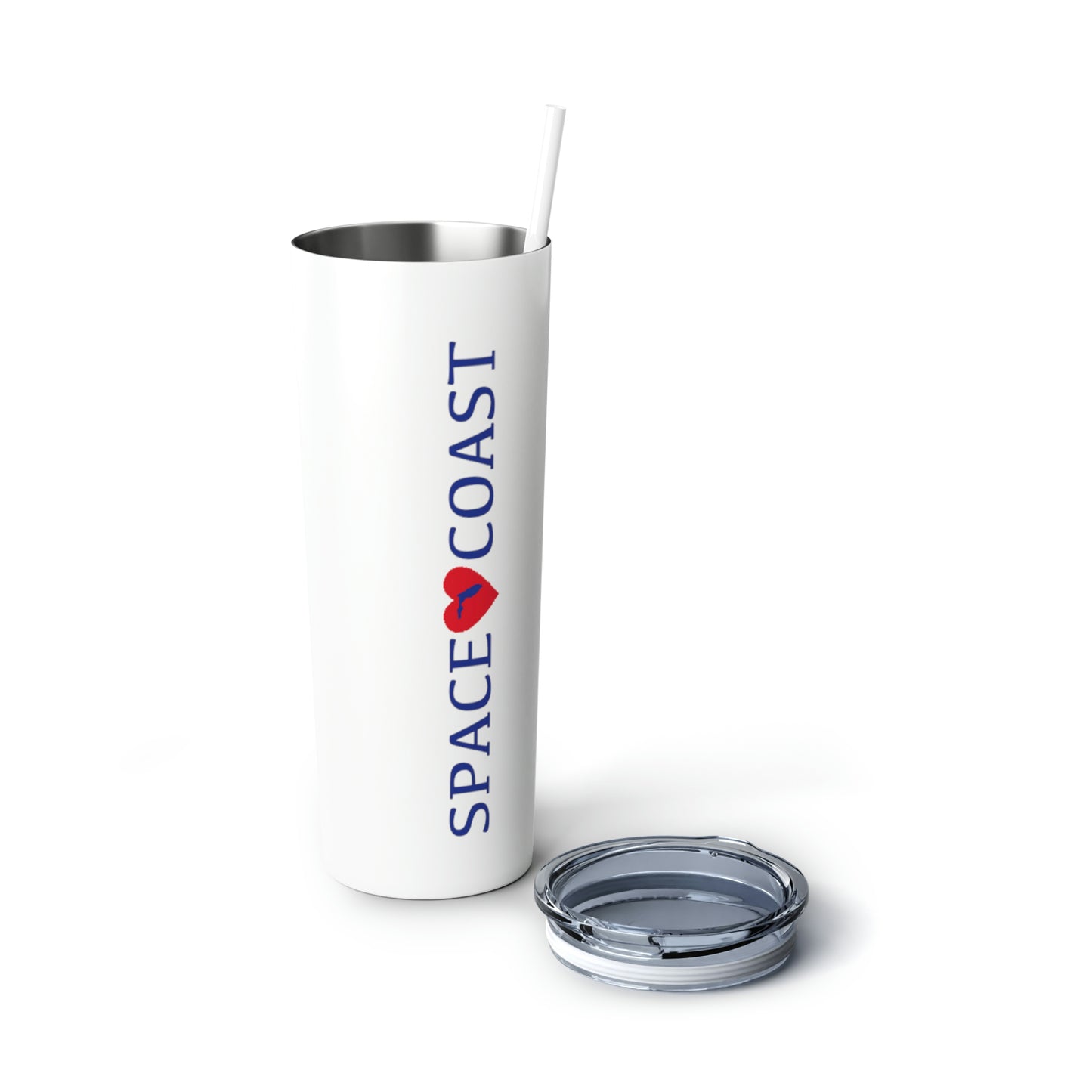 Space Coast Skinny Steel Tumbler with Straw, 20oz