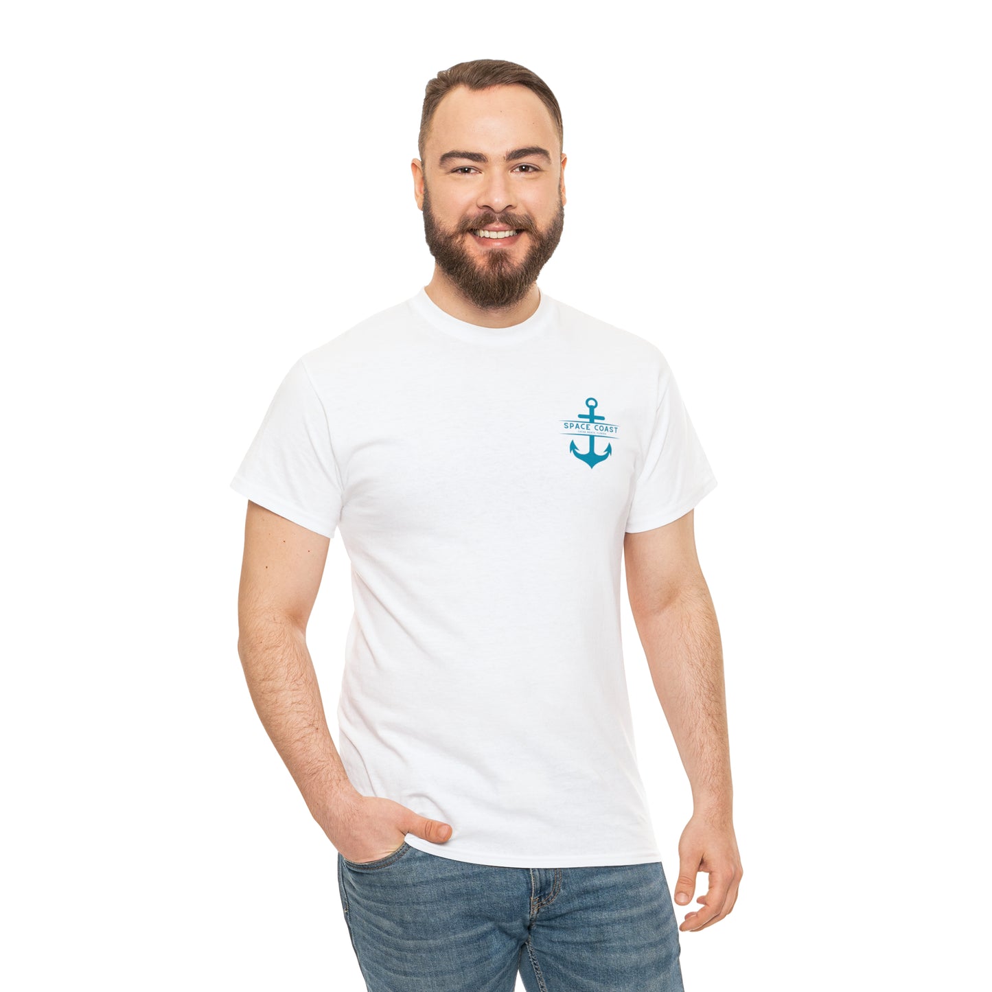 Space Coast Cocoa Beach Anchor Unisex Heavy Cotton Tee