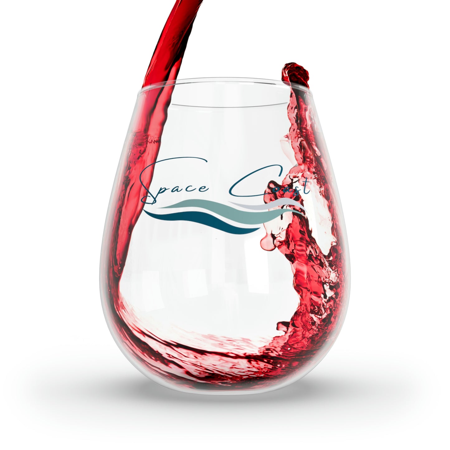 Space Coast Blue Stemless Wine Glass, 11.75oz