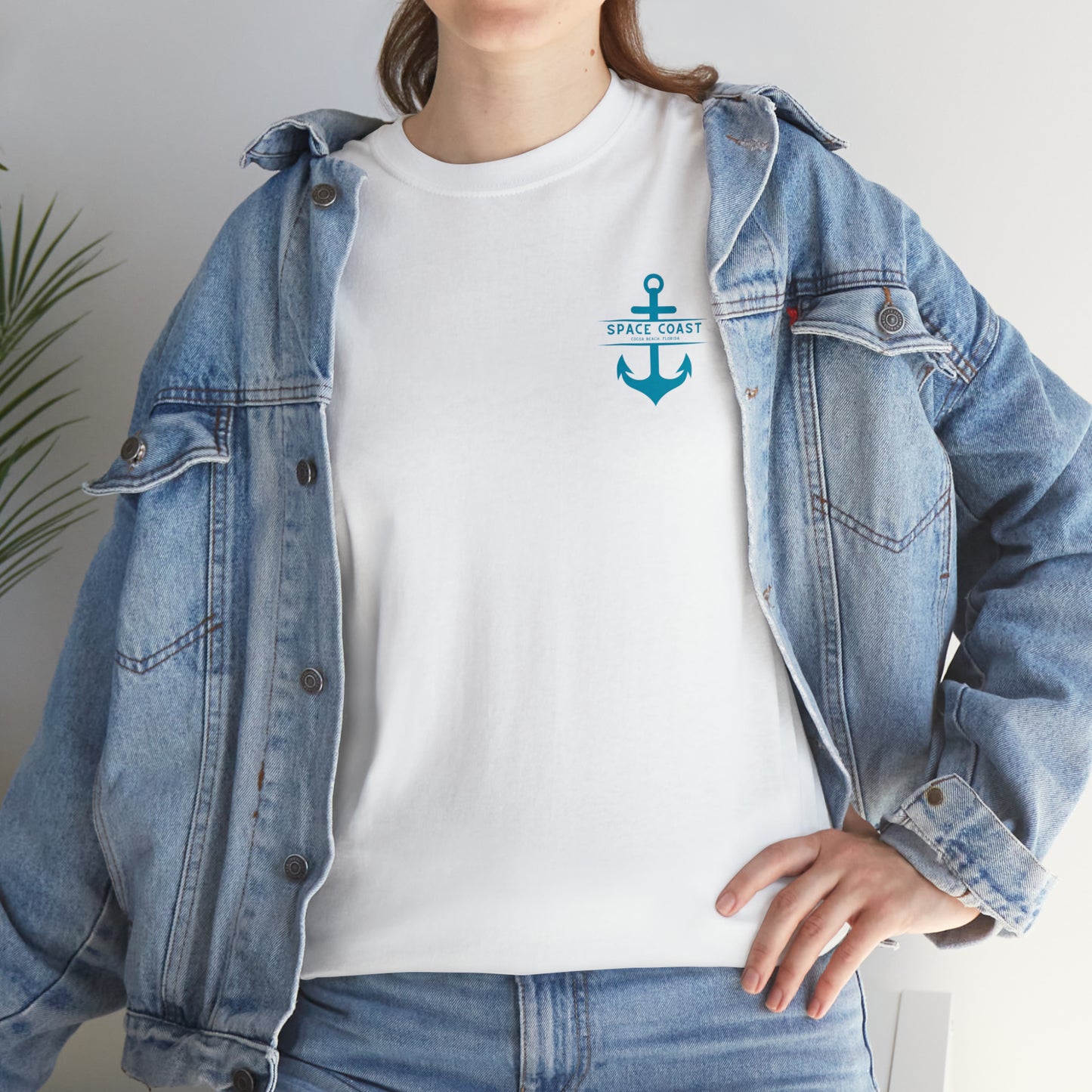 Space Coast Cocoa Beach Anchor Unisex Heavy Cotton Tee