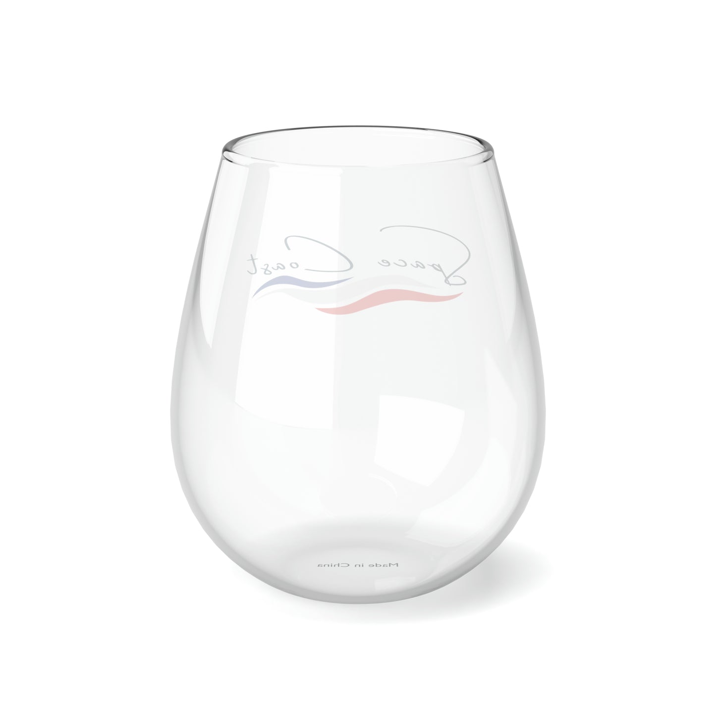 Space Coast Red, white and Blue Stemless Wine Glass, 11.75oz