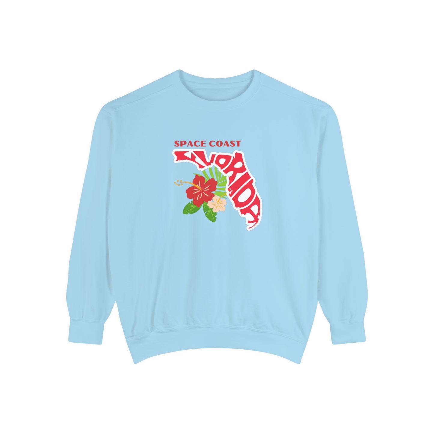 Space Coast Floral Unisex Garment-Dyed Sweatshirt