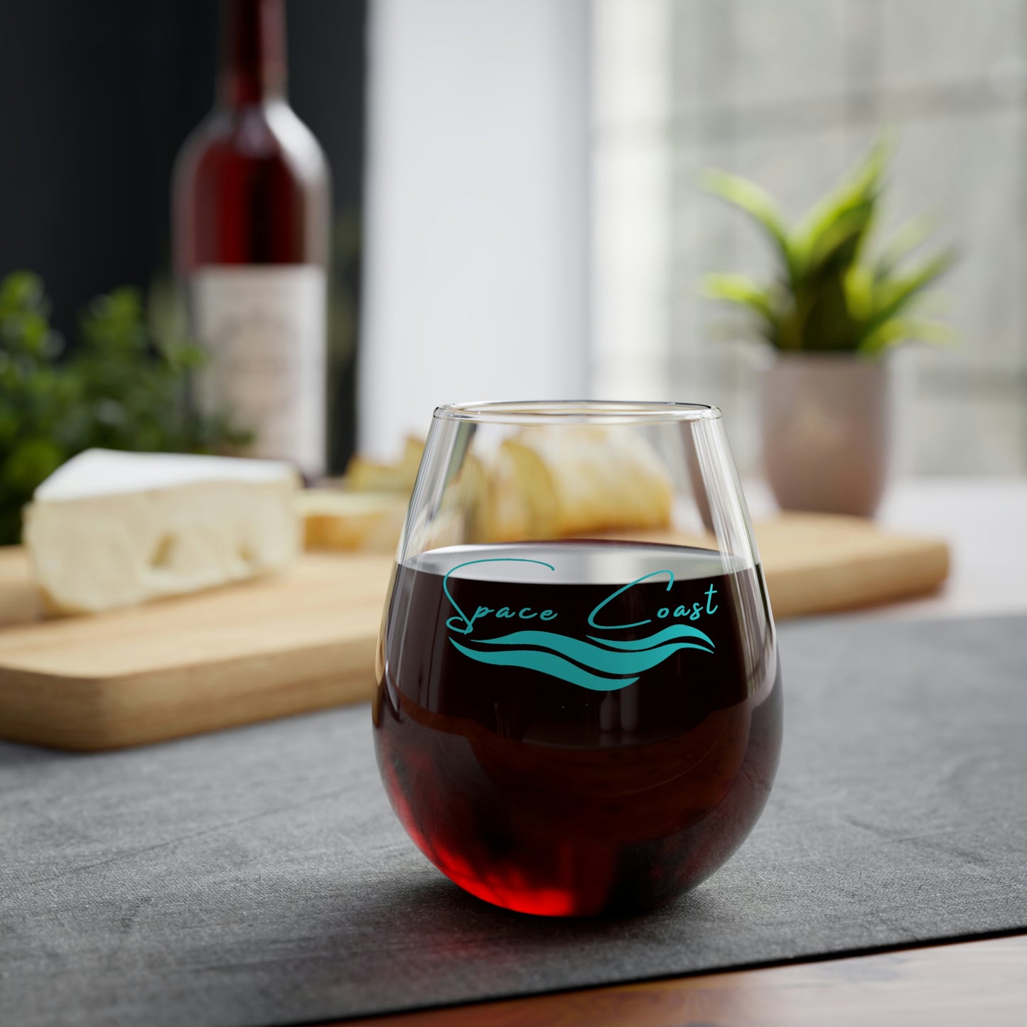 Space Coast Brands Teal Stemless Wine Glass, 11.75oz