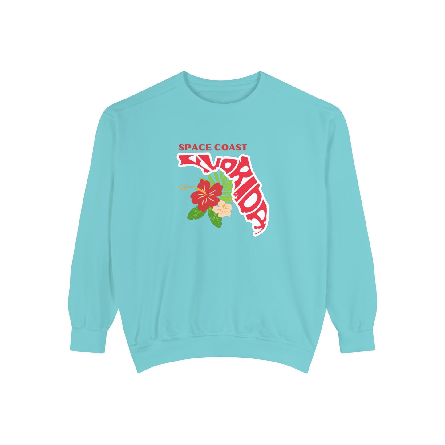 Space Coast Floral Unisex Garment-Dyed Sweatshirt