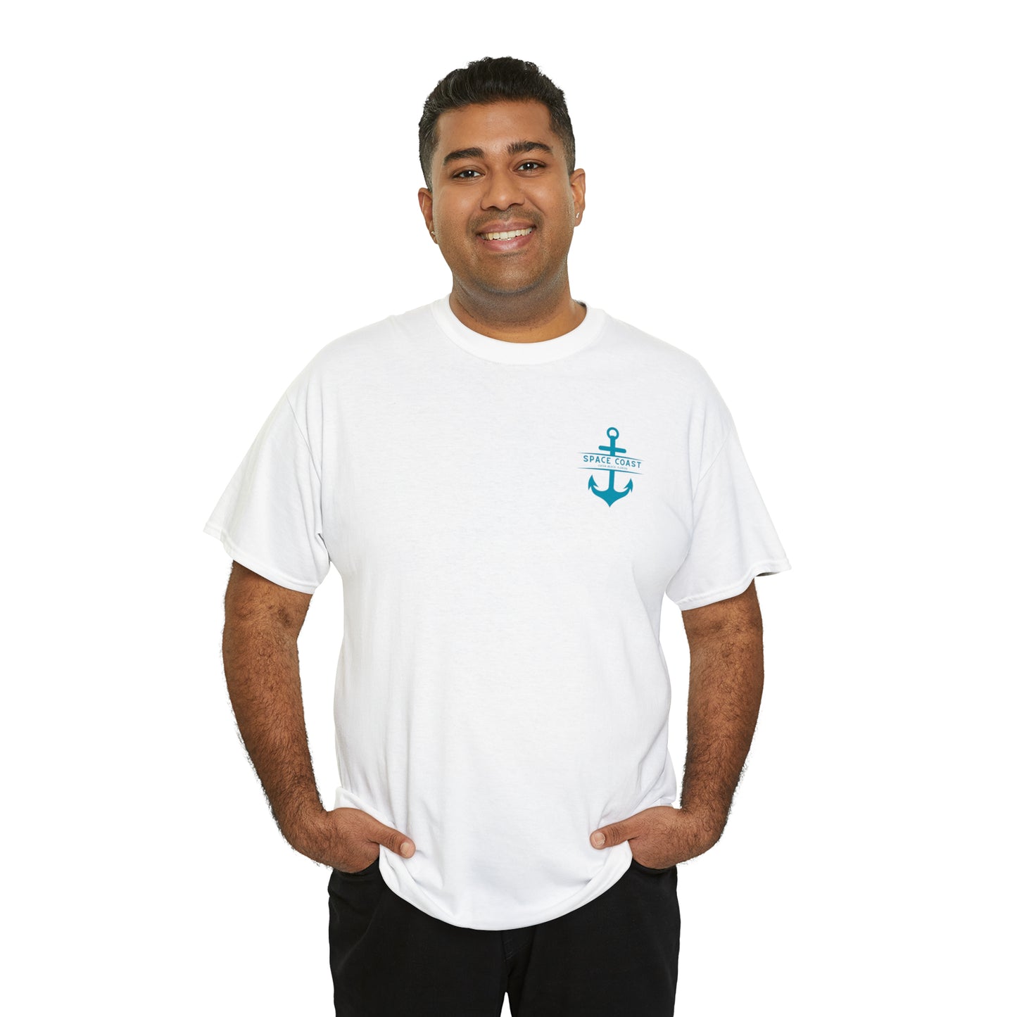 Space Coast Cocoa Beach Anchor Unisex Heavy Cotton Tee