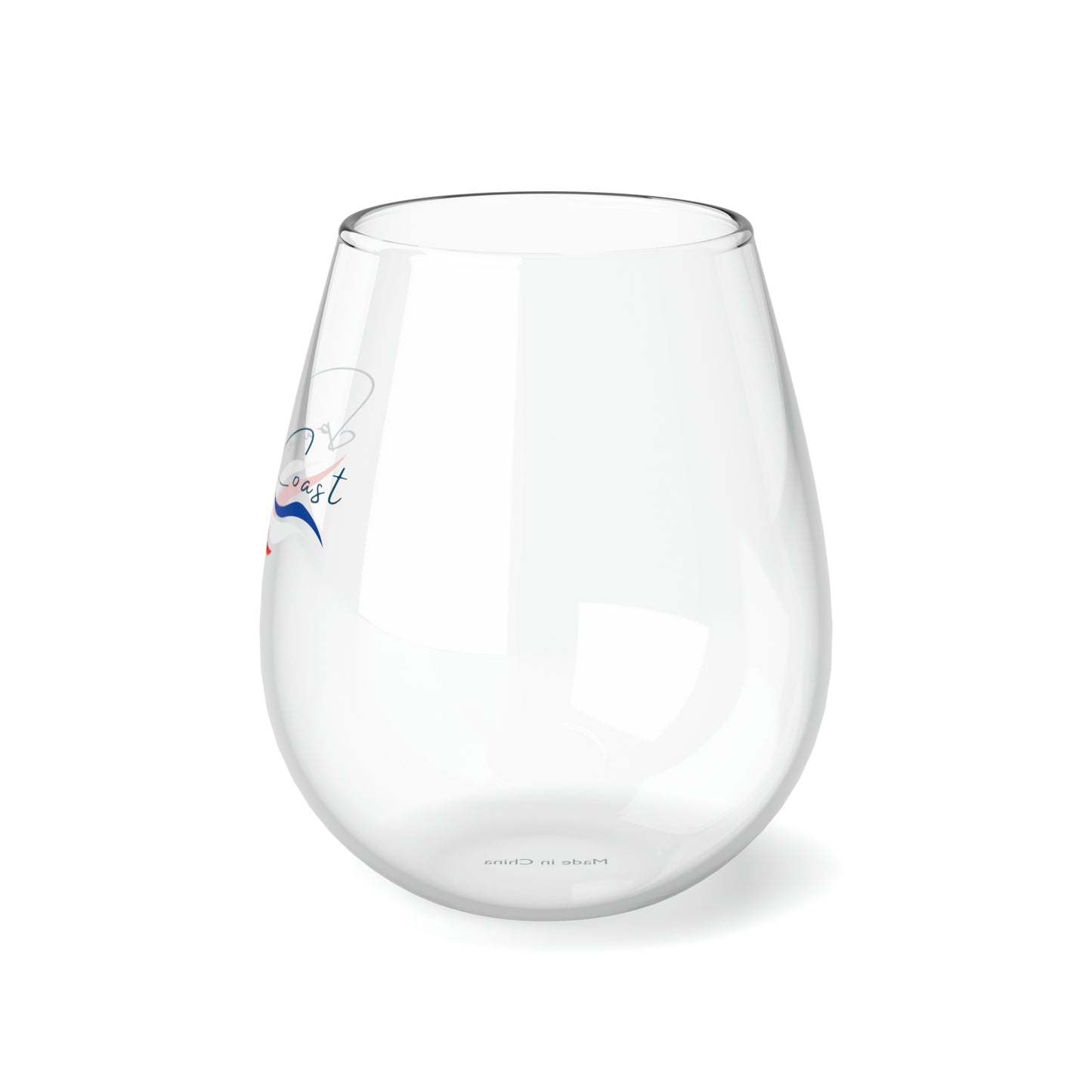 Space Coast Red, white and Blue Stemless Wine Glass, 11.75oz