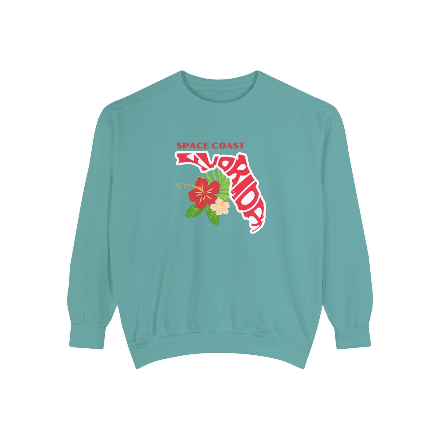 Space Coast Floral Unisex Garment-Dyed Sweatshirt