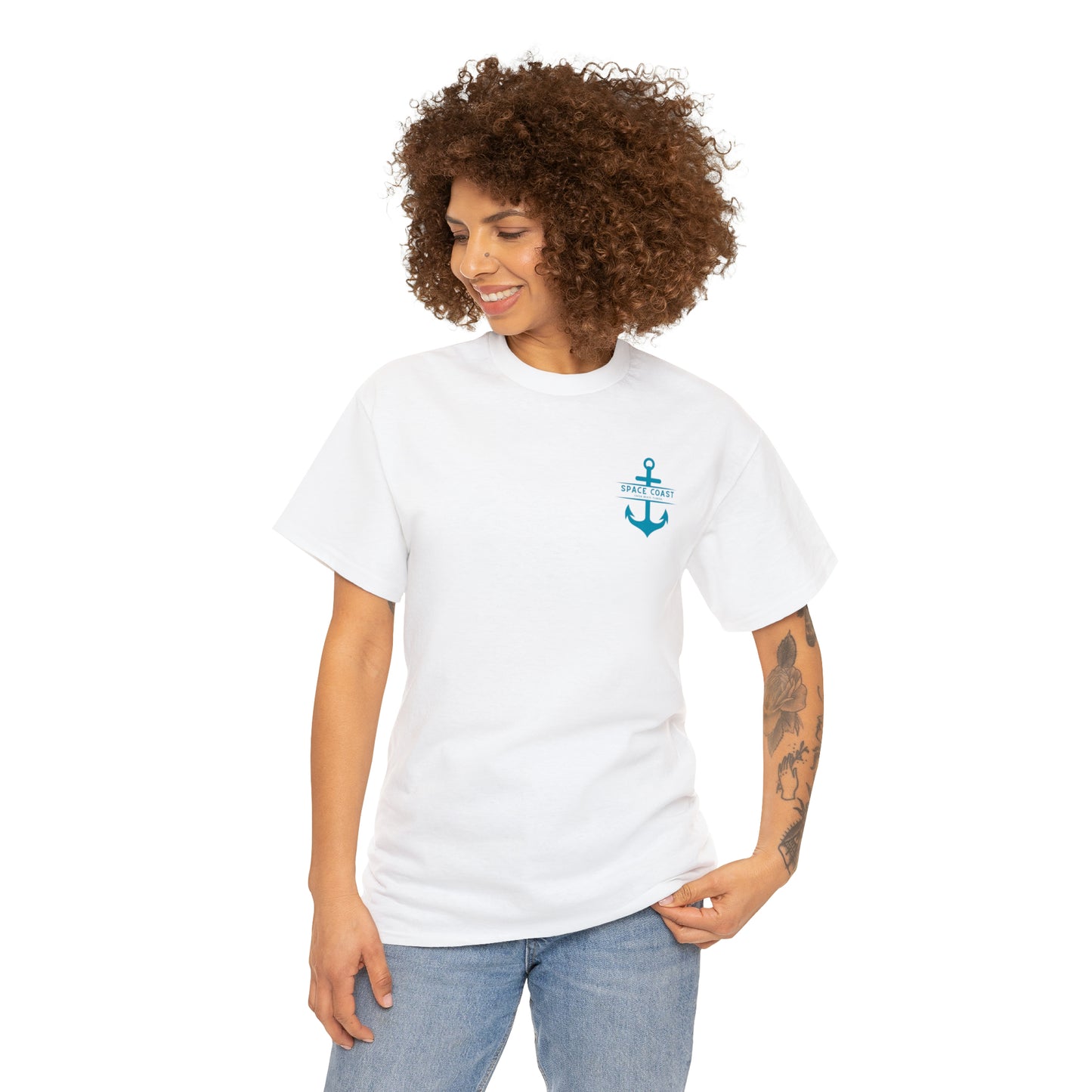 Space Coast Cocoa Beach Anchor Unisex Heavy Cotton Tee