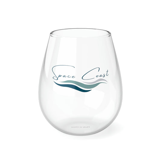 Space Coast Blue Stemless Wine Glass, 11.75oz