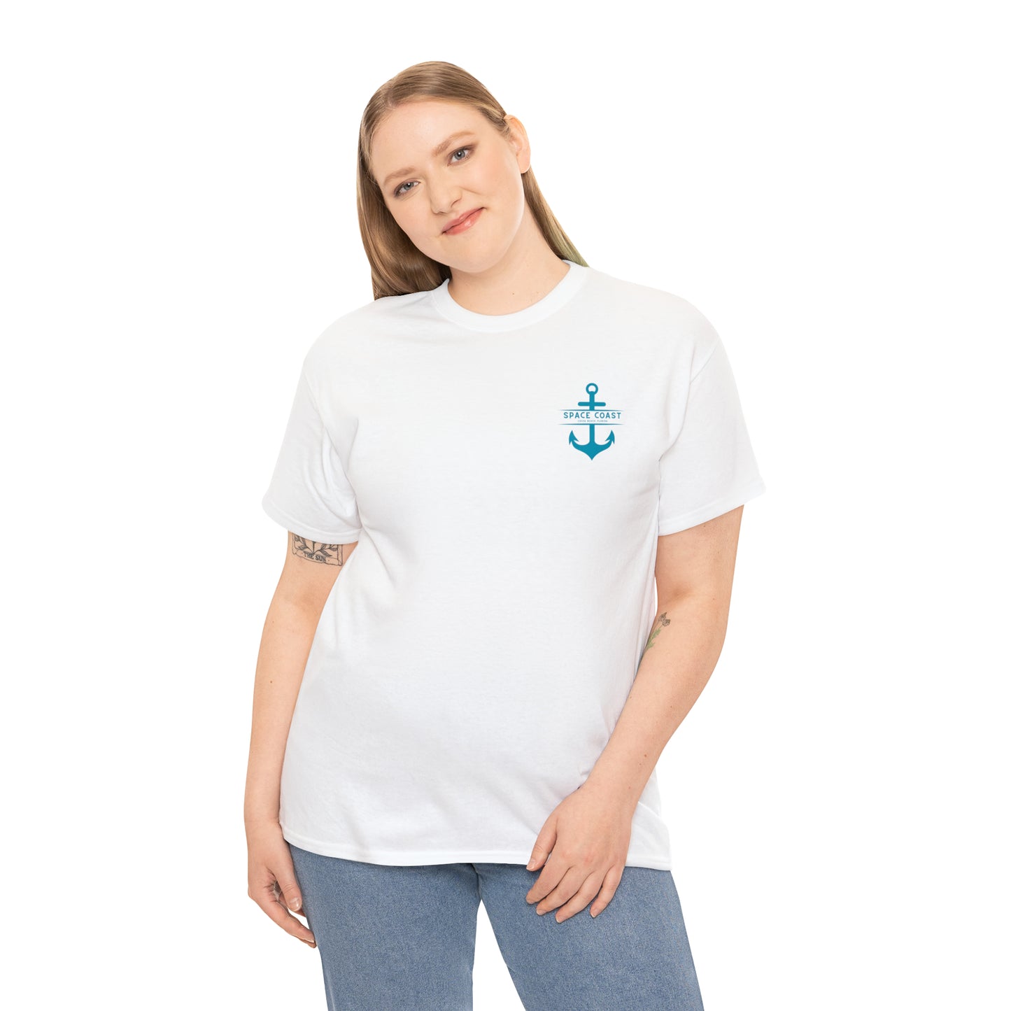 Space Coast Cocoa Beach Anchor Unisex Heavy Cotton Tee