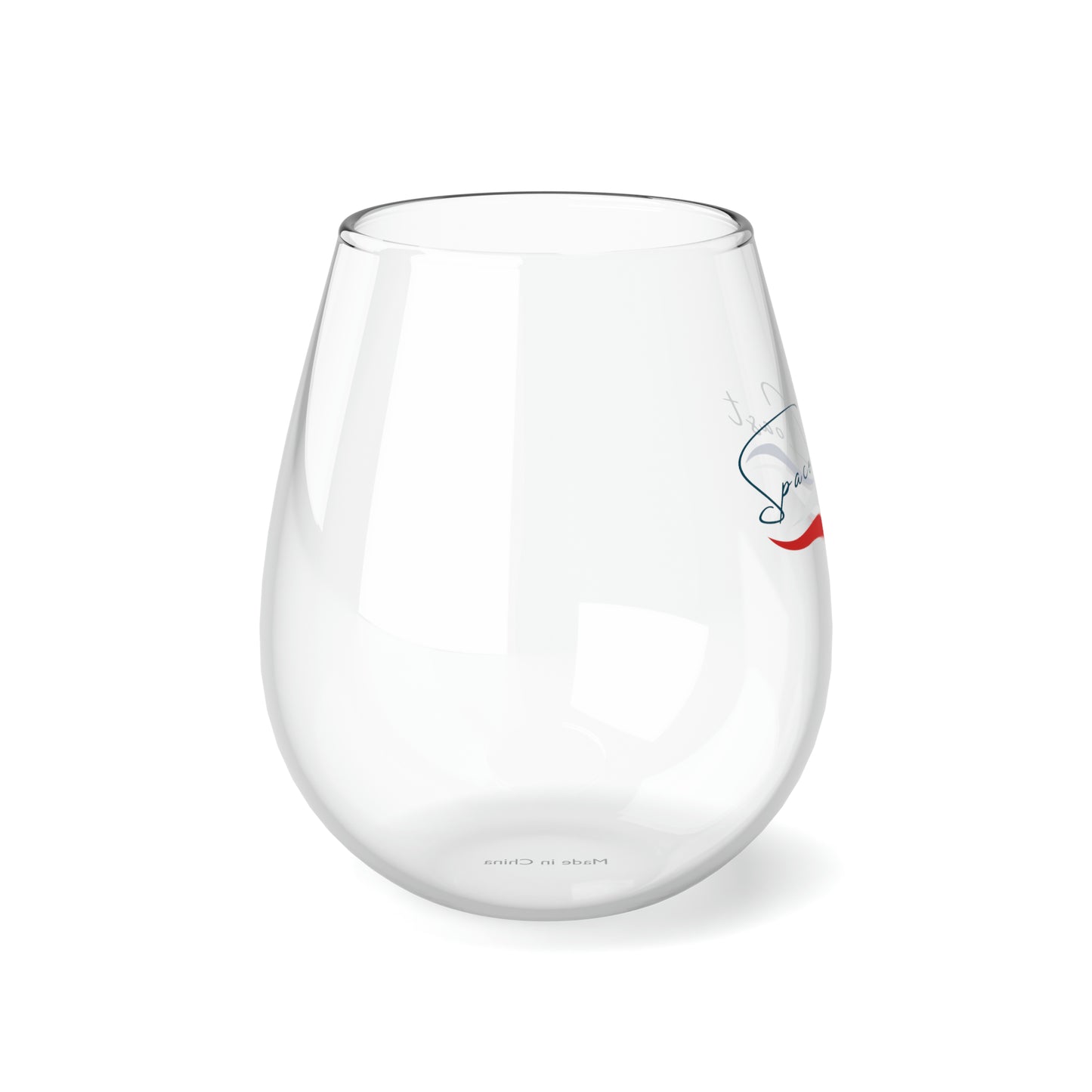 Space Coast Red, white and Blue Stemless Wine Glass, 11.75oz